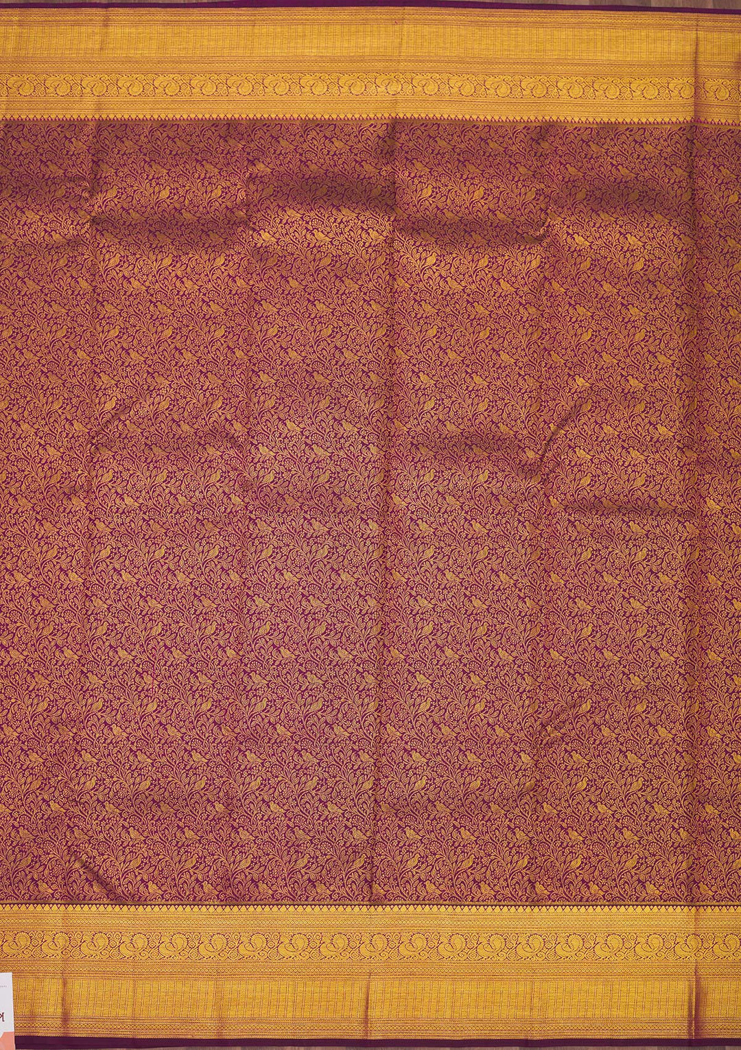 Wine Zariwork Pure Silk Saree