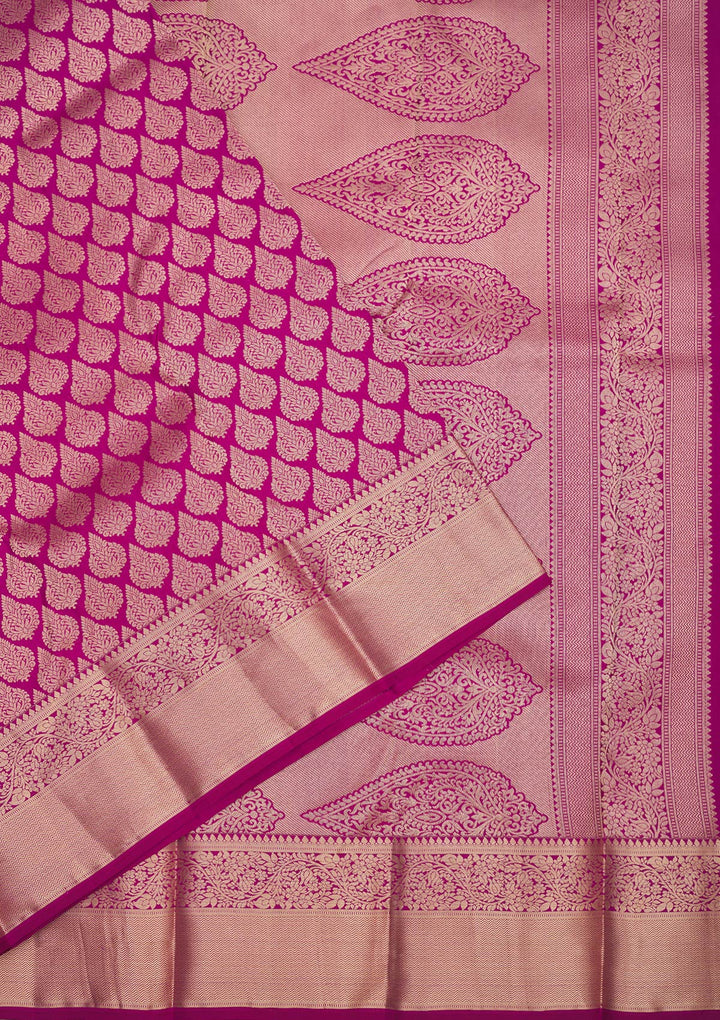 Wine Zariwork Pure Silk Saree