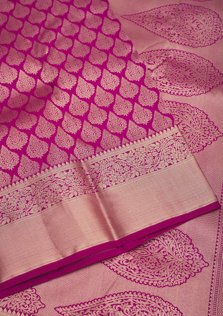 Wine Zariwork Pure Silk Saree