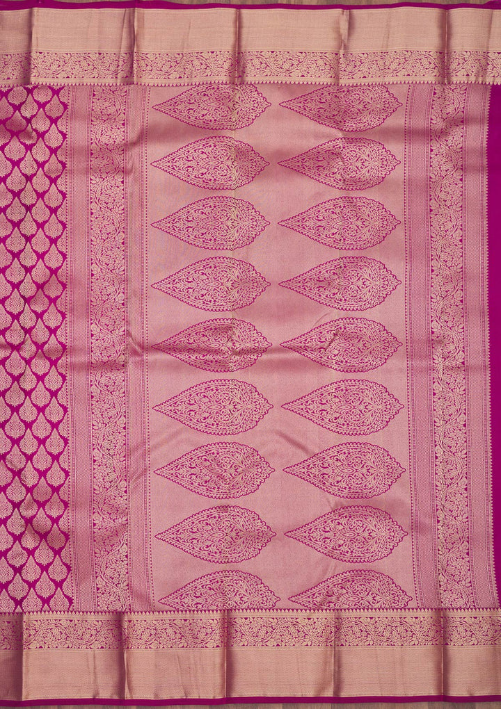 Wine Zariwork Pure Silk Saree