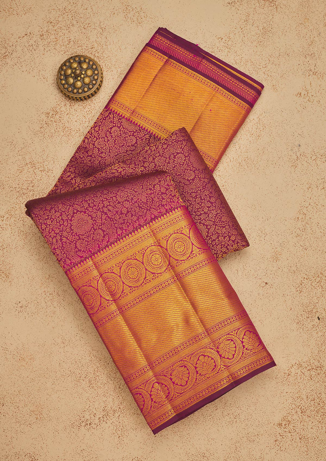 Wine Zariwork Pure Silk Saree