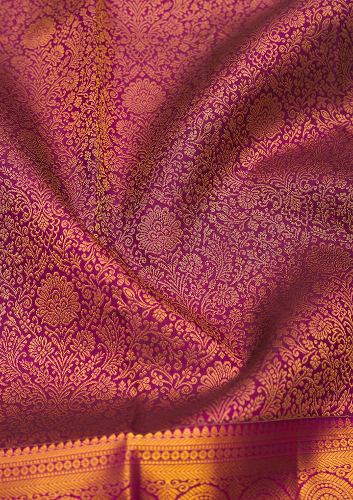 Wine Zariwork Pure Silk Saree
