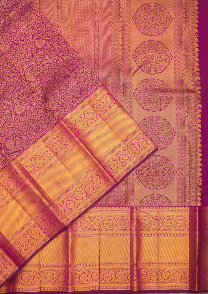 Wine Zariwork Pure Silk Saree