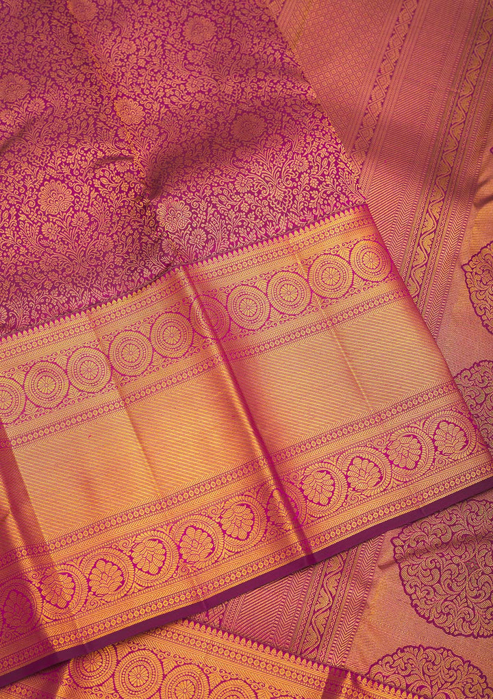 Wine Zariwork Pure Silk Saree