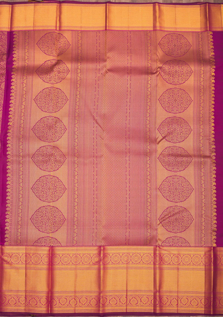 Wine Zariwork Pure Silk Saree