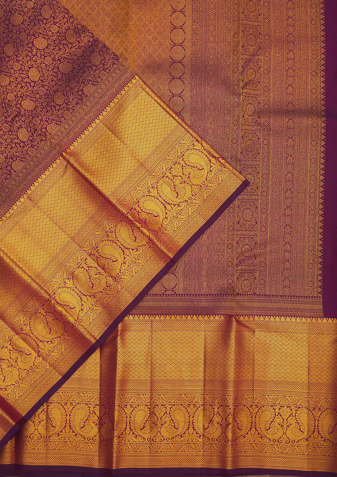 Wine Zariwork Pure Silk Saree