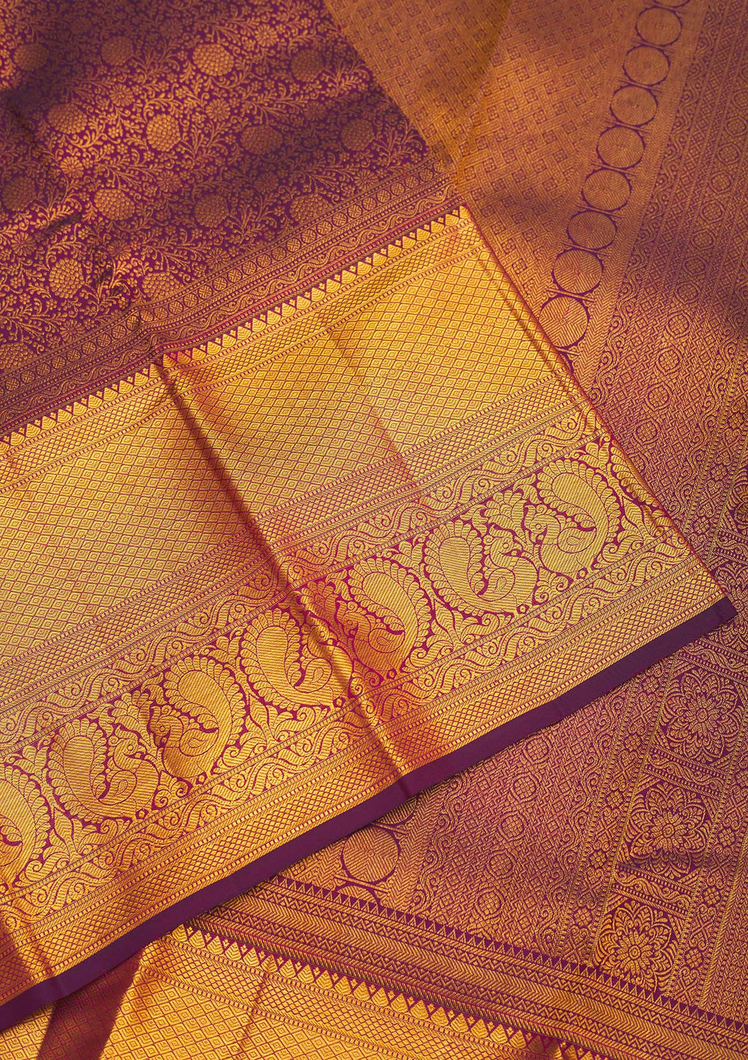 Wine Zariwork Pure Silk Saree