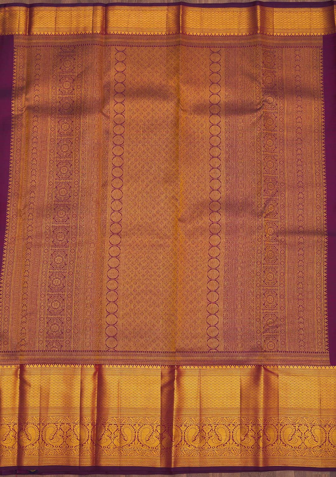 Wine Zariwork Pure Silk Saree