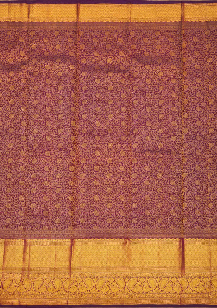 Wine Zariwork Pure Silk Saree