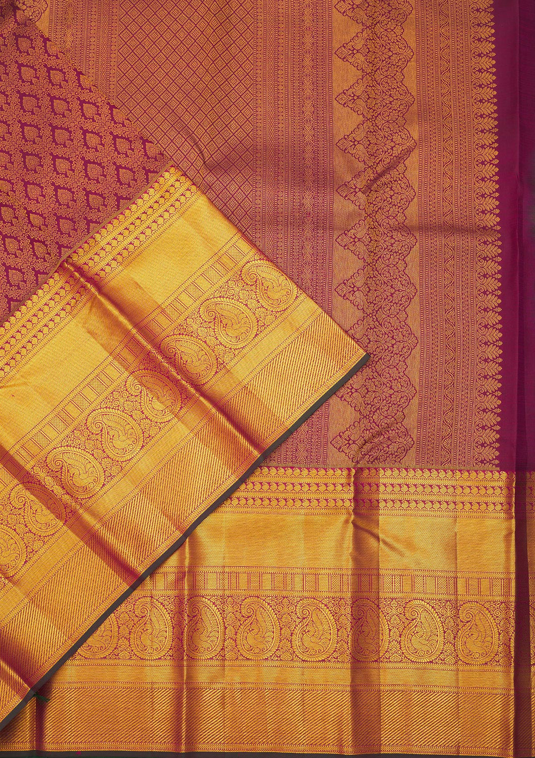 Wine Zariwork Pure Silk Saree