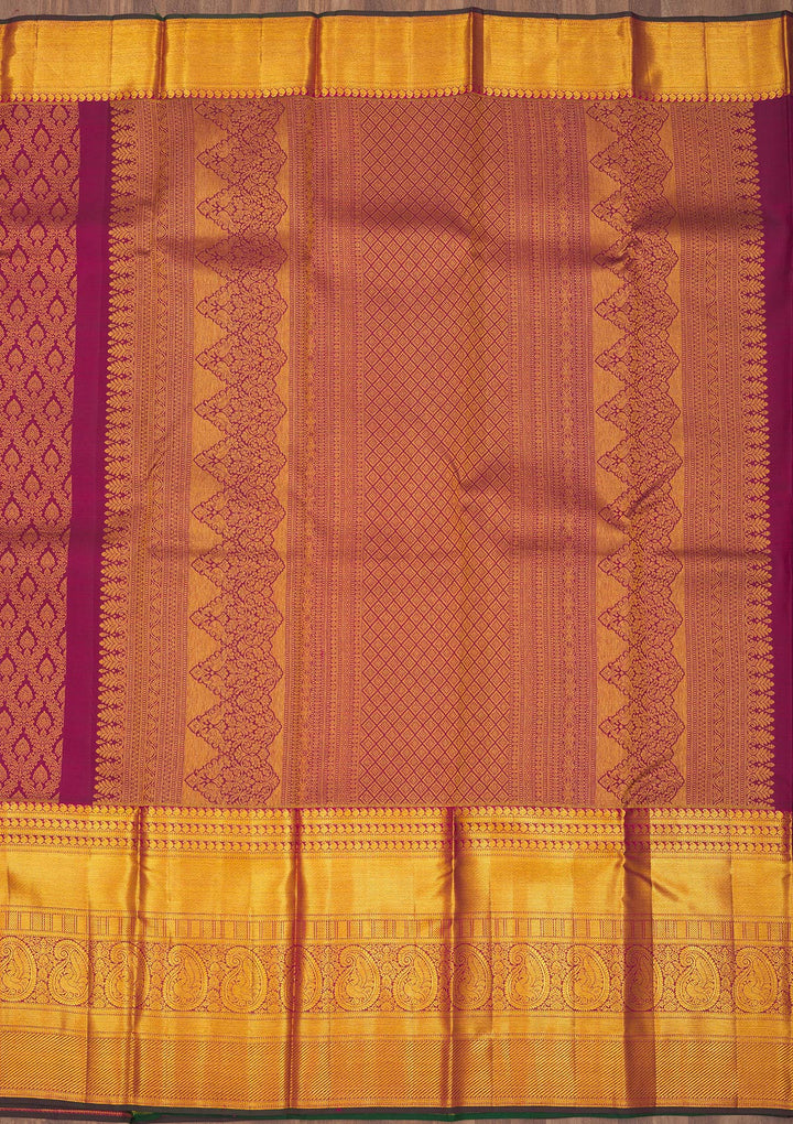 Wine Zariwork Pure Silk Saree