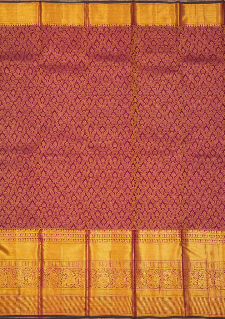 Wine Zariwork Pure Silk Saree