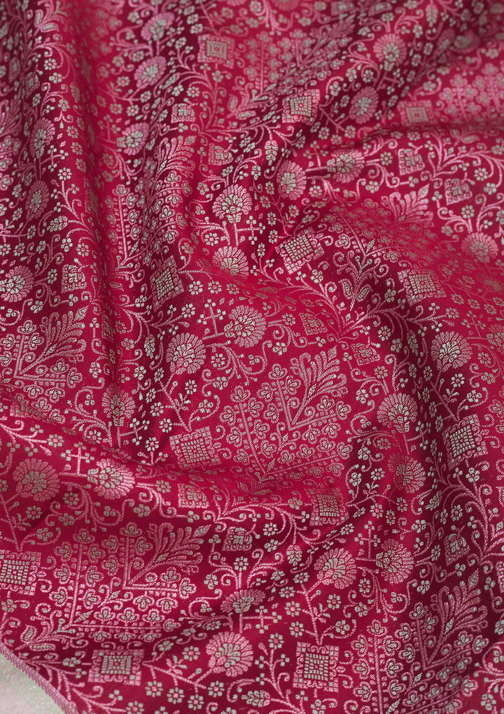 Wine Zariwork Pure Silk Saree