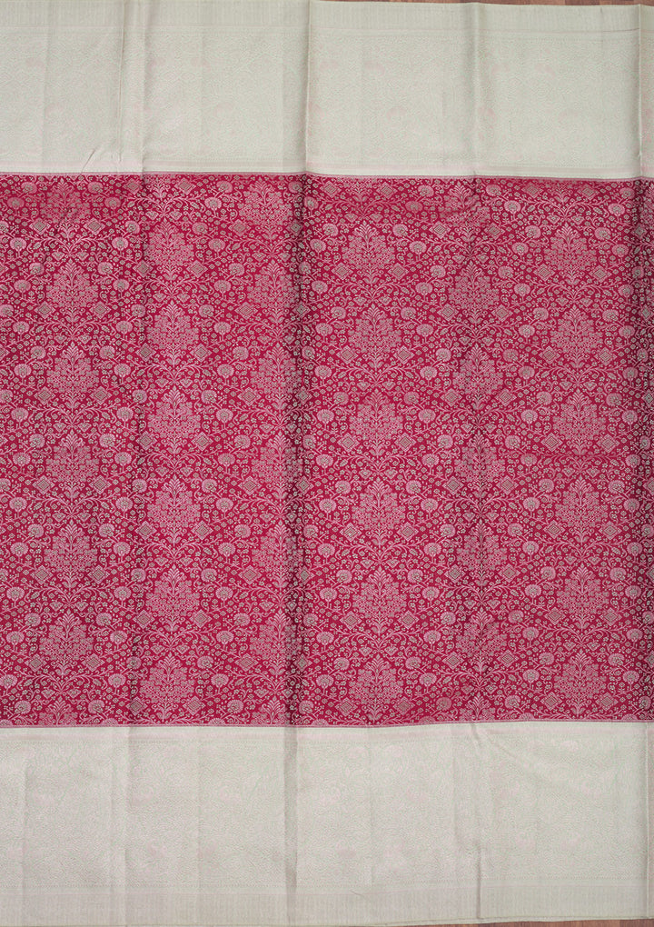 Wine Zariwork Pure Silk Saree