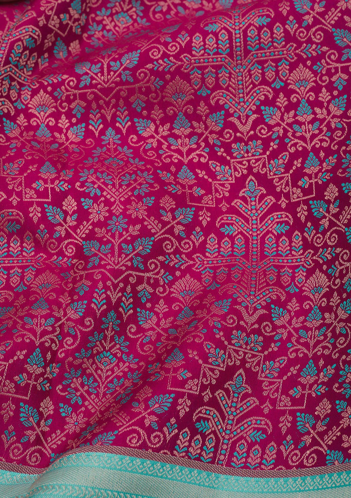 Wine Zariwork Pure Silk Saree