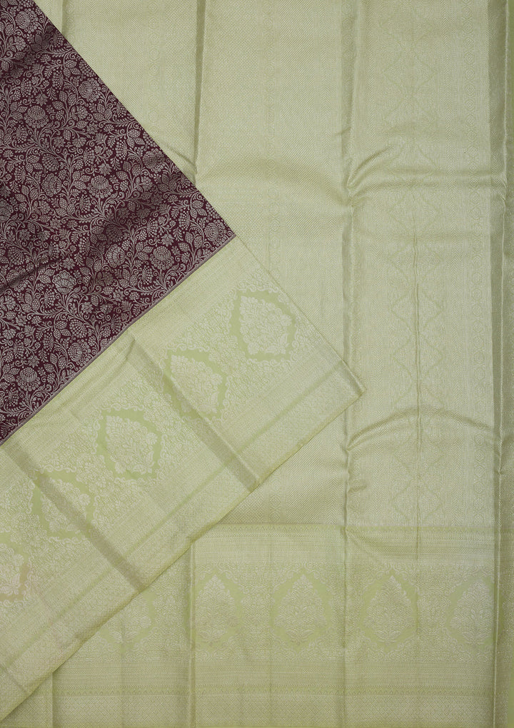 Wine Zariwork Pure Silk Saree