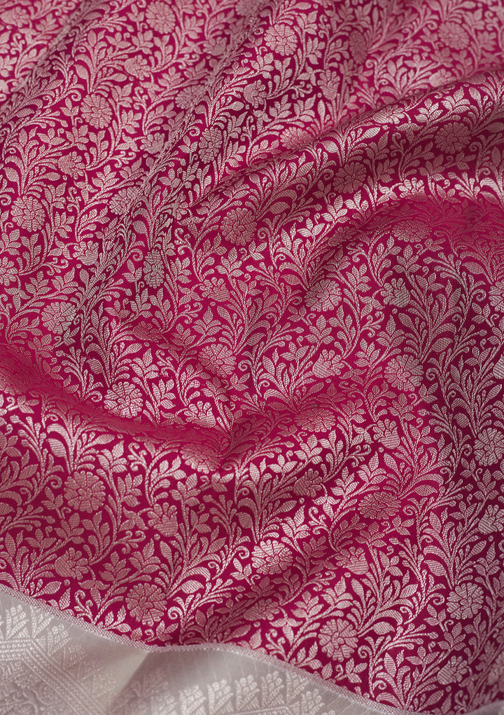 Wine Zariwork Pure Silk Saree