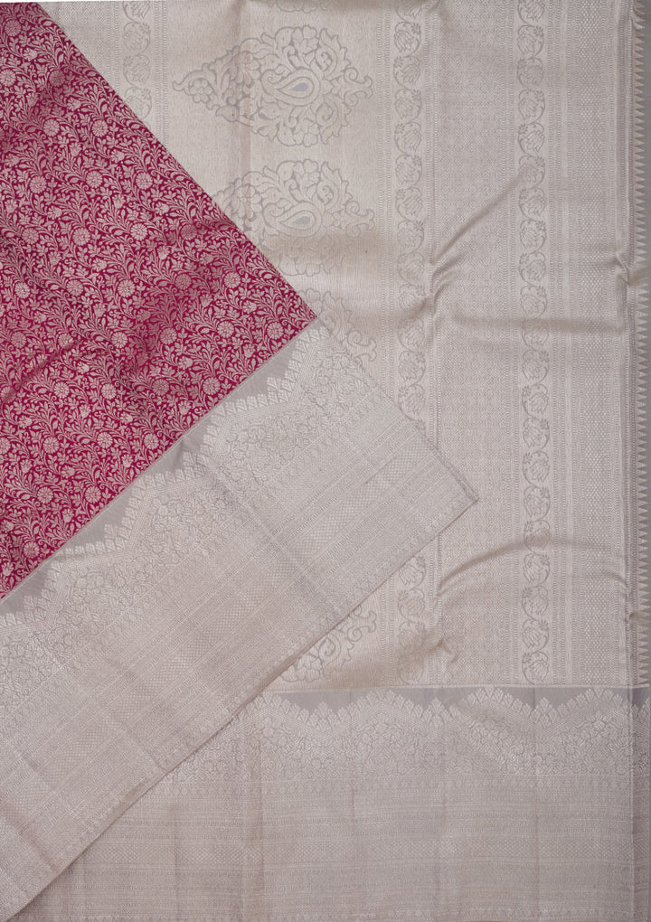 Wine Zariwork Pure Silk Saree