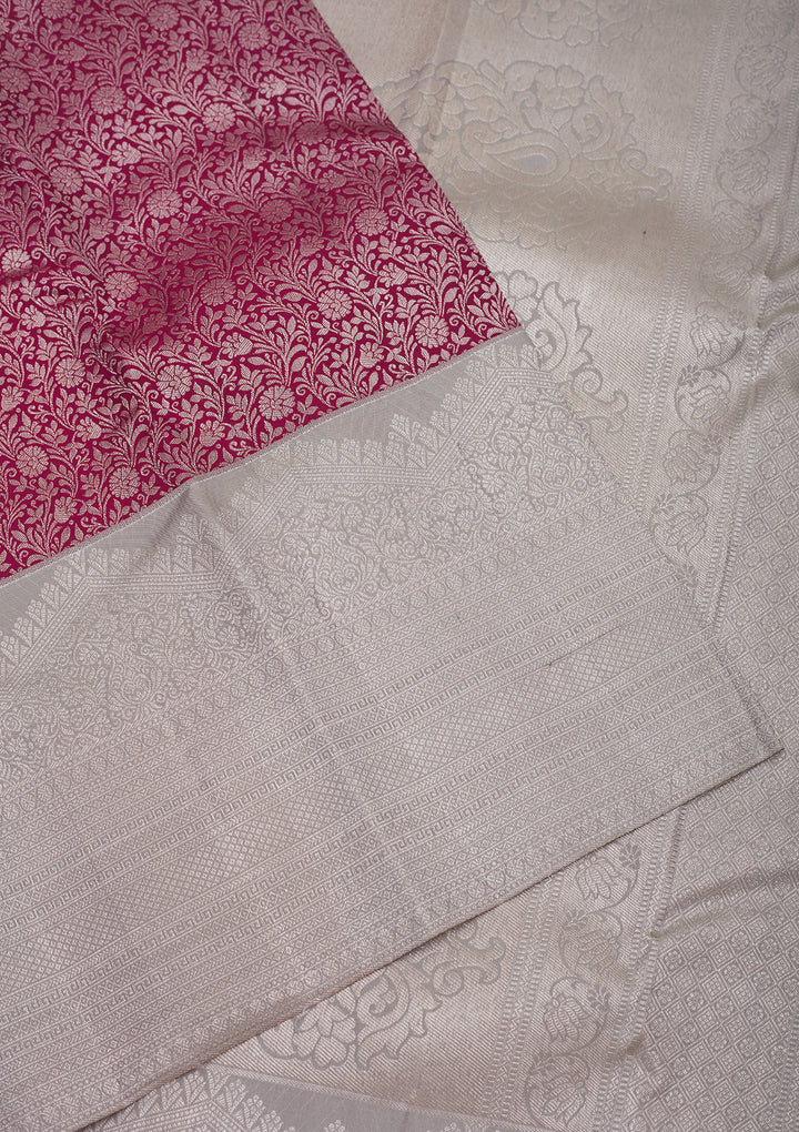Wine Zariwork Pure Silk Saree