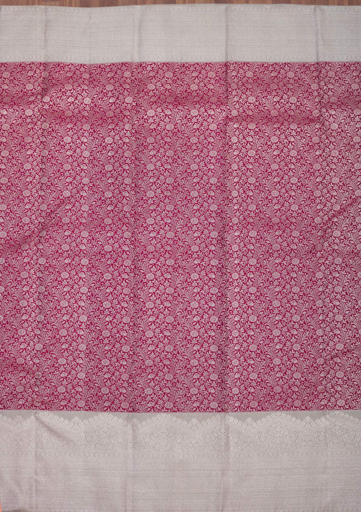 Wine Zariwork Pure Silk Saree