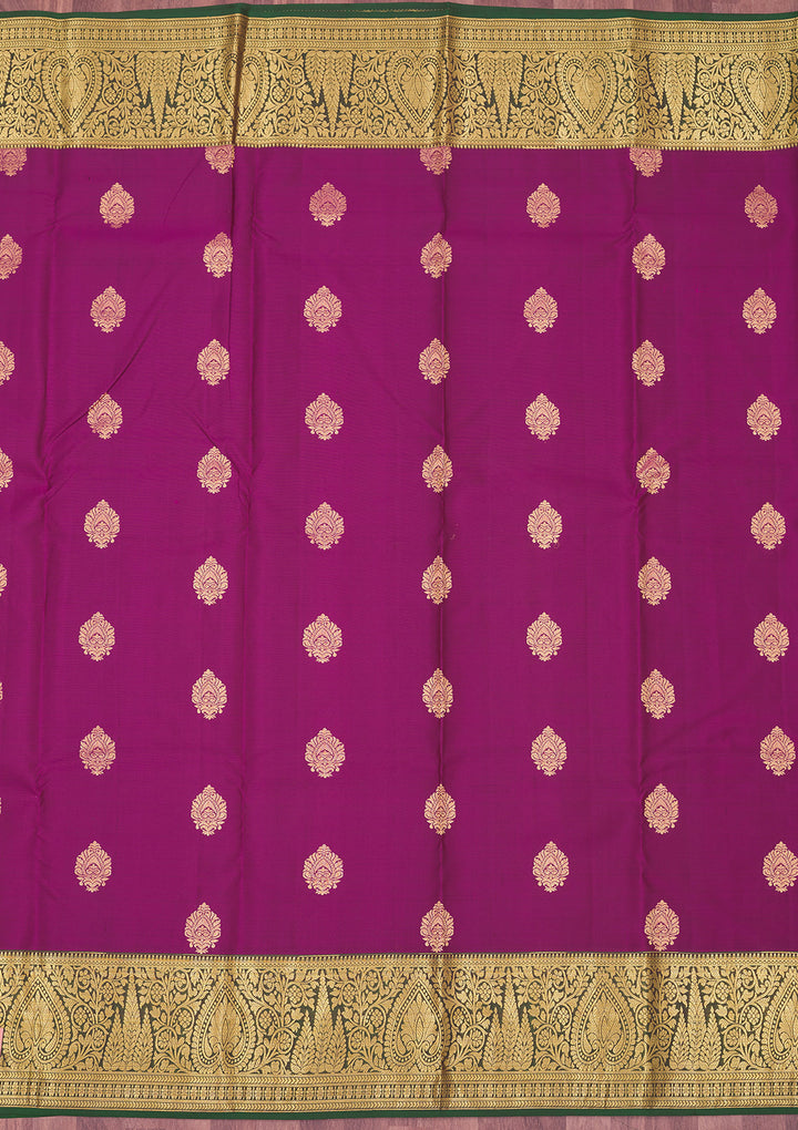 Wine Zariwork Pure Silk Saree