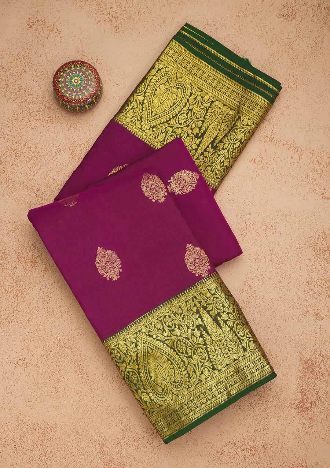Wine Zariwork Pure Silk Saree