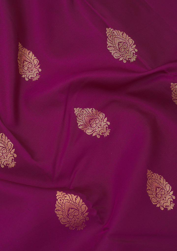 Wine Zariwork Pure Silk Saree