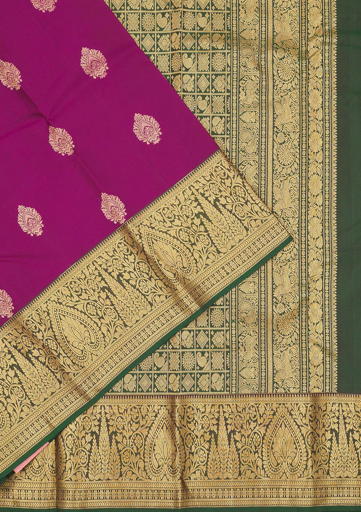 Wine Zariwork Pure Silk Saree