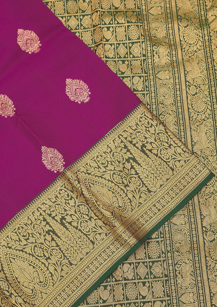 Wine Zariwork Pure Silk Saree