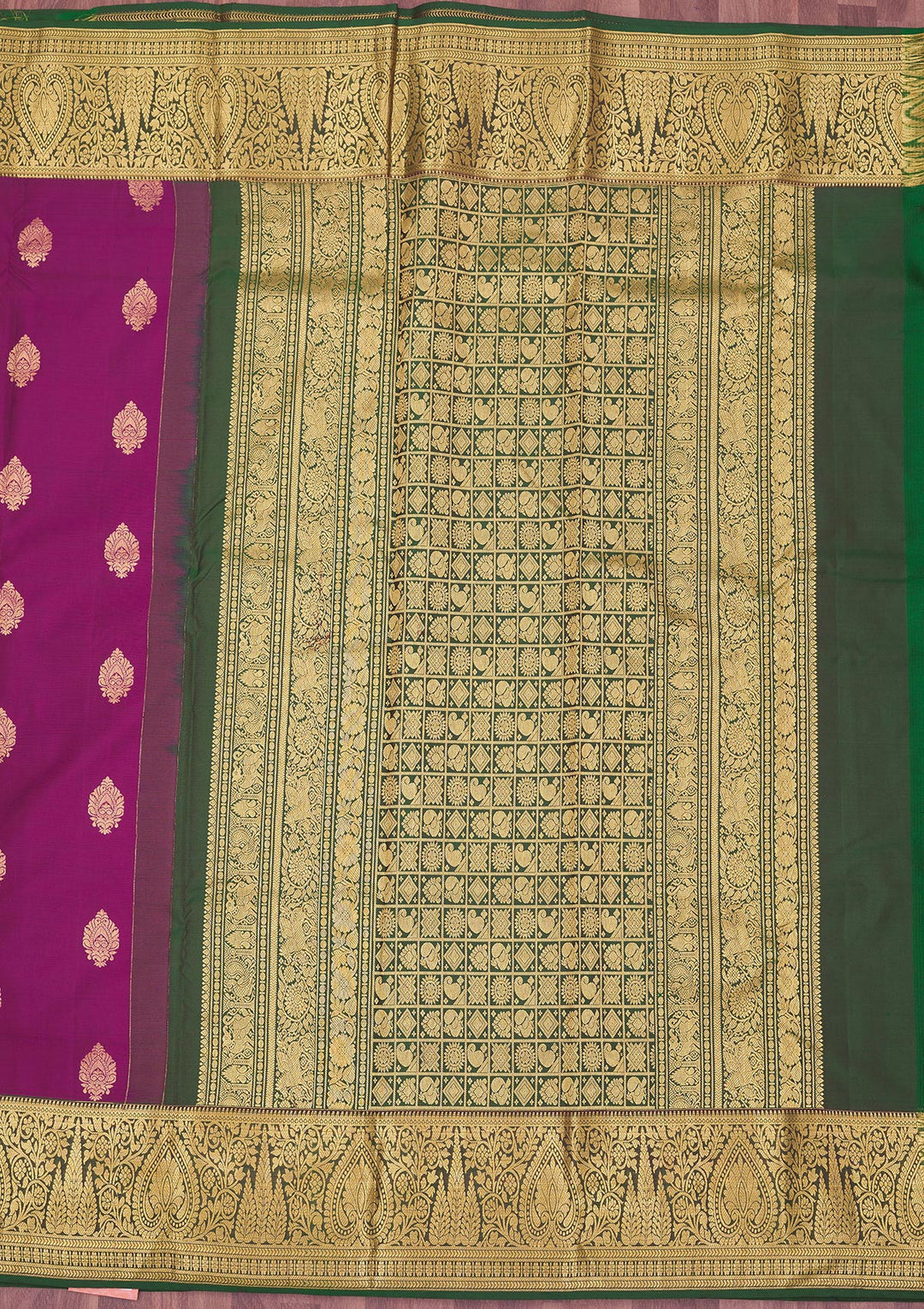 Wine Zariwork Pure Silk Saree