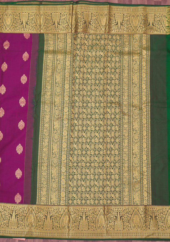 Wine Zariwork Pure Silk Saree
