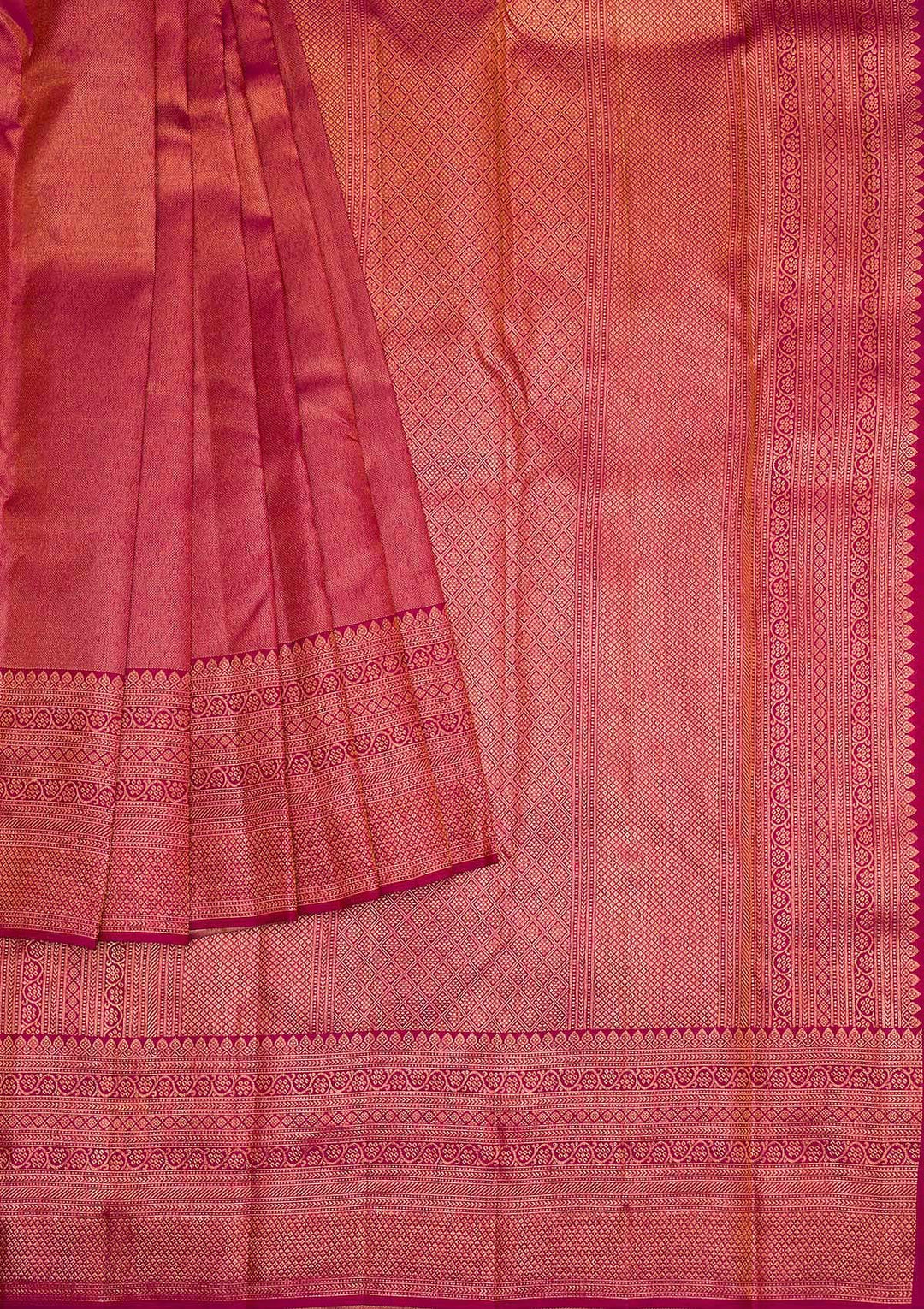 Wine Gold Zariwork Pure Silk Saree