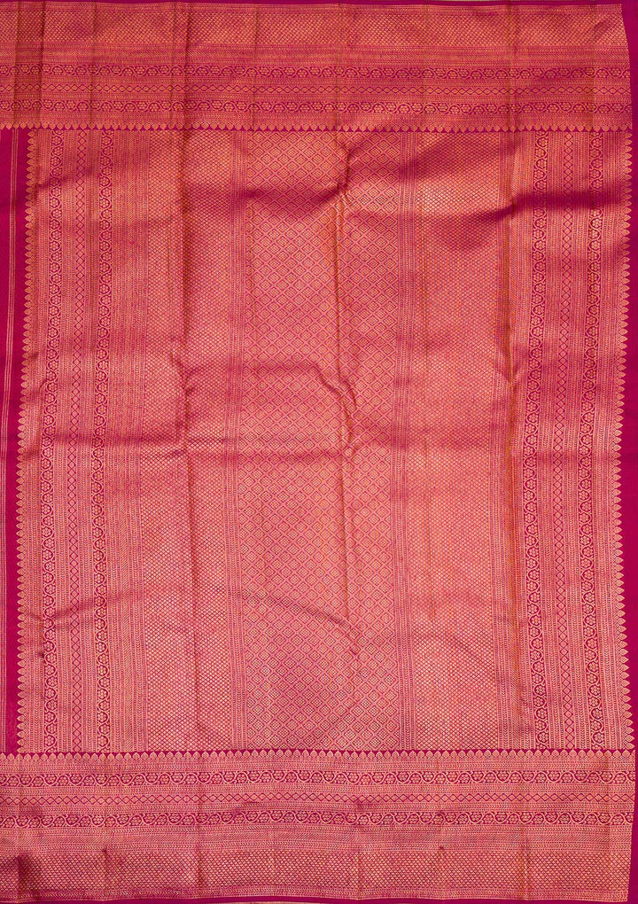 Wine Gold Zariwork Pure Silk Saree
