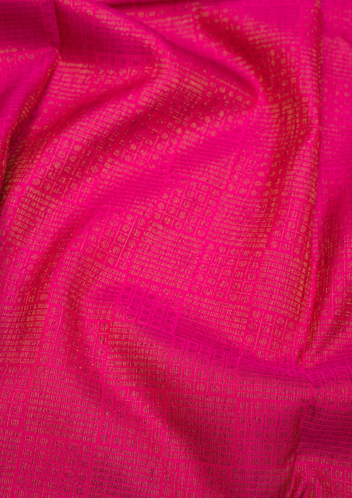 Magenta Pink Zariwork Pure Silk Saree