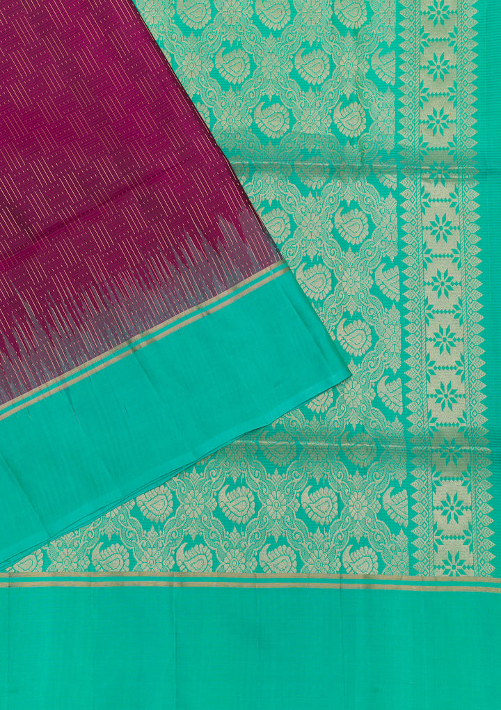 Wine Zariwork Pure Silk Saree
