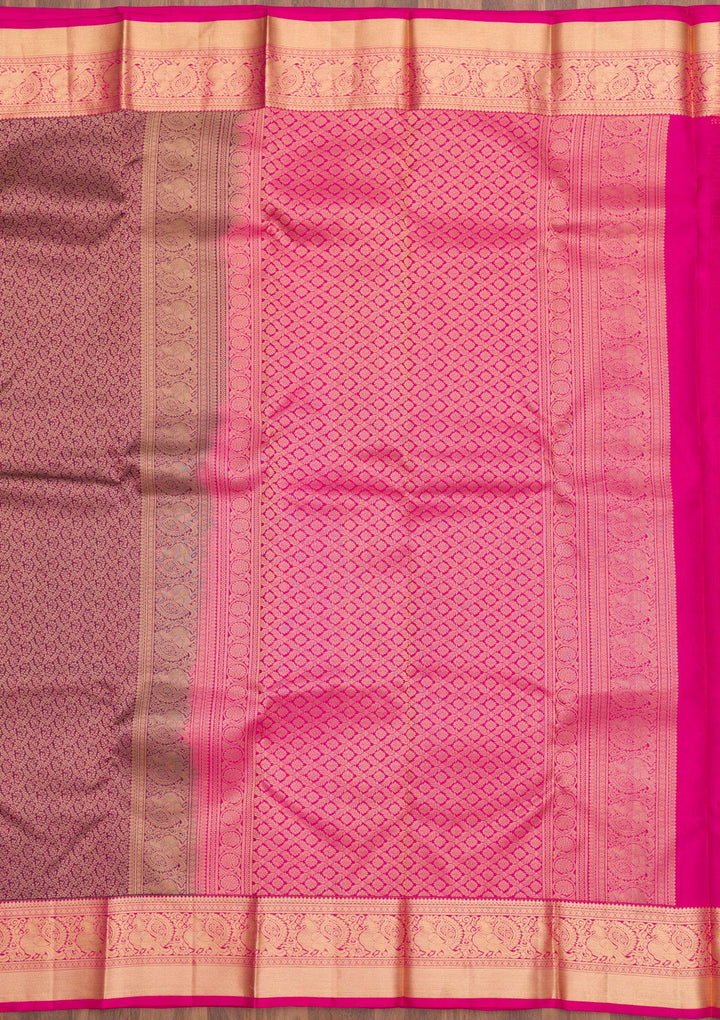 Wine Zariwork Pure Silk Saree