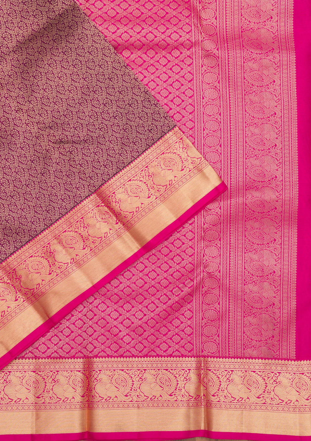 Wine Zariwork Pure Silk Saree