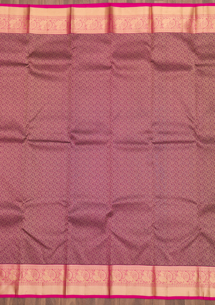 Wine Zariwork Pure Silk Saree
