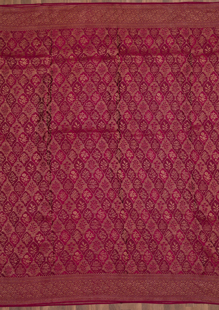 Wine Zariwork Banarasi Pure Silk Saree