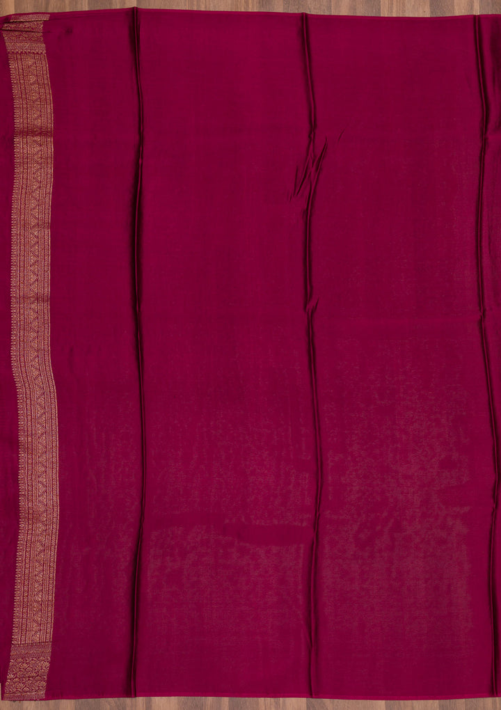 Wine Zariwork Banarasi Pure Silk Saree
