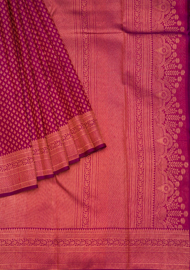 Wine Zariwork Pure Silk Saree