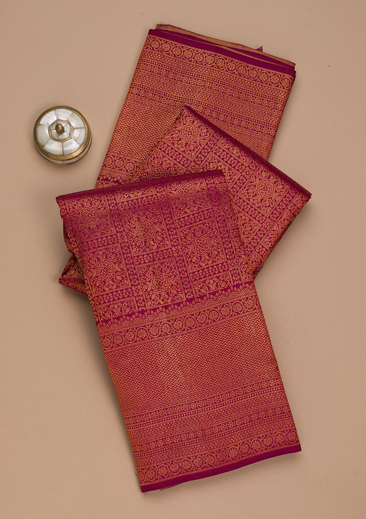 Purple Zariwork Pure Silk Saree