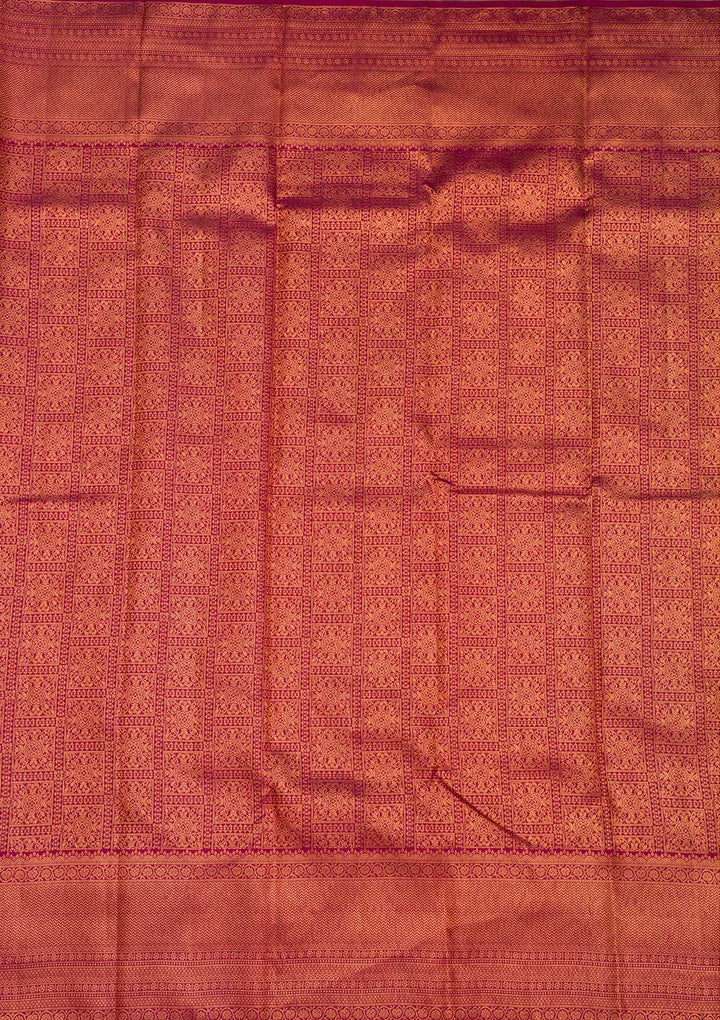 Wine Zariwork Pure Silk Saree