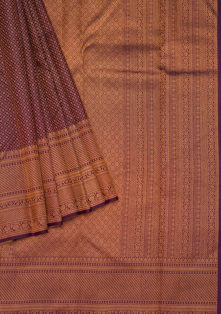 Dark Purple Zariwork Pure Silk Saree