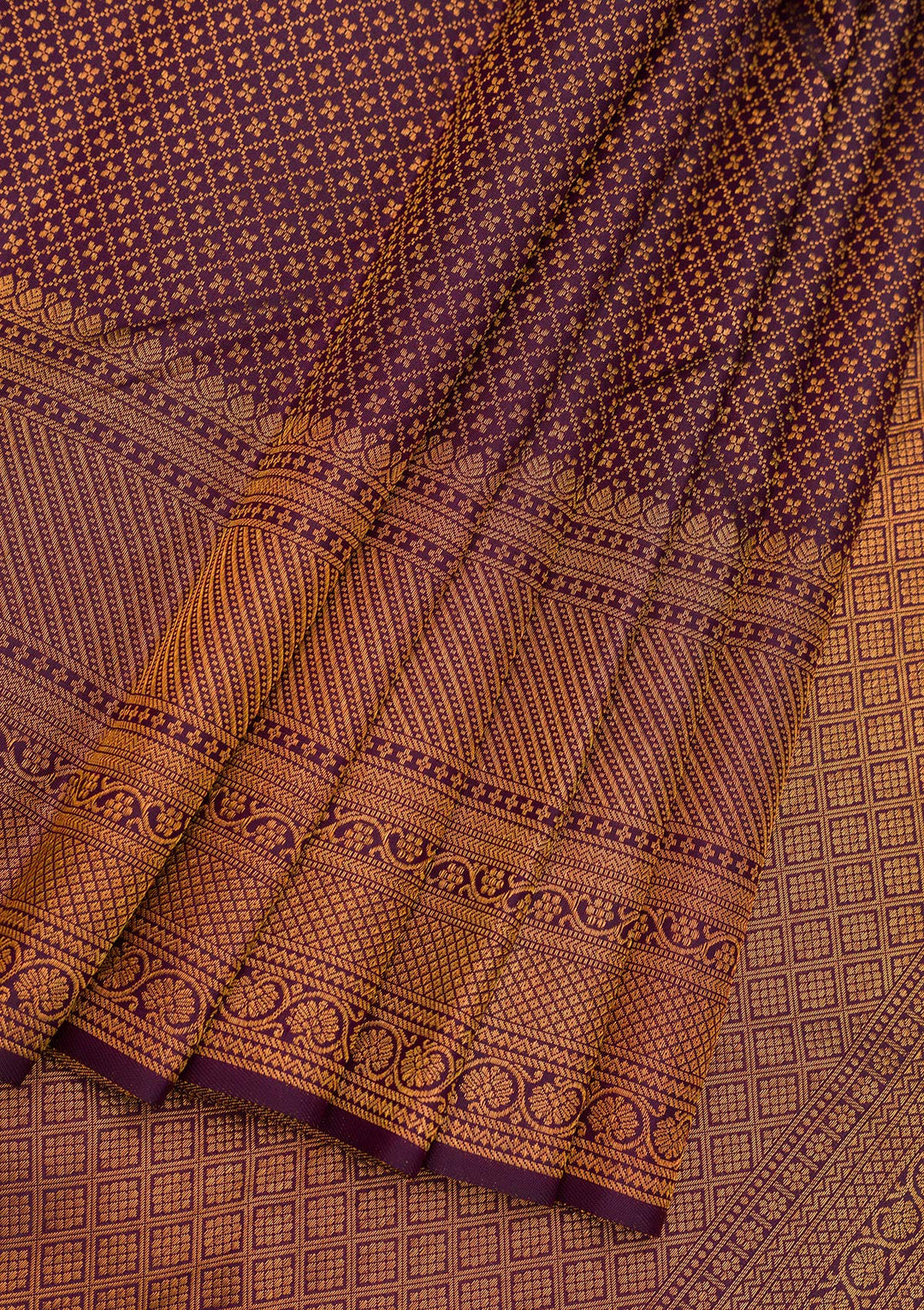 Dark Purple Zariwork Pure Silk Saree