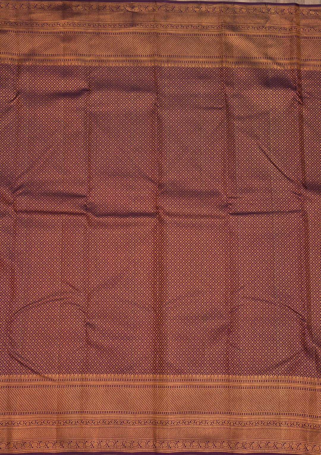 Dark Purple Zariwork Pure Silk Saree