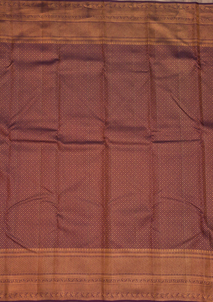 Dark Purple Zariwork Pure Silk Saree