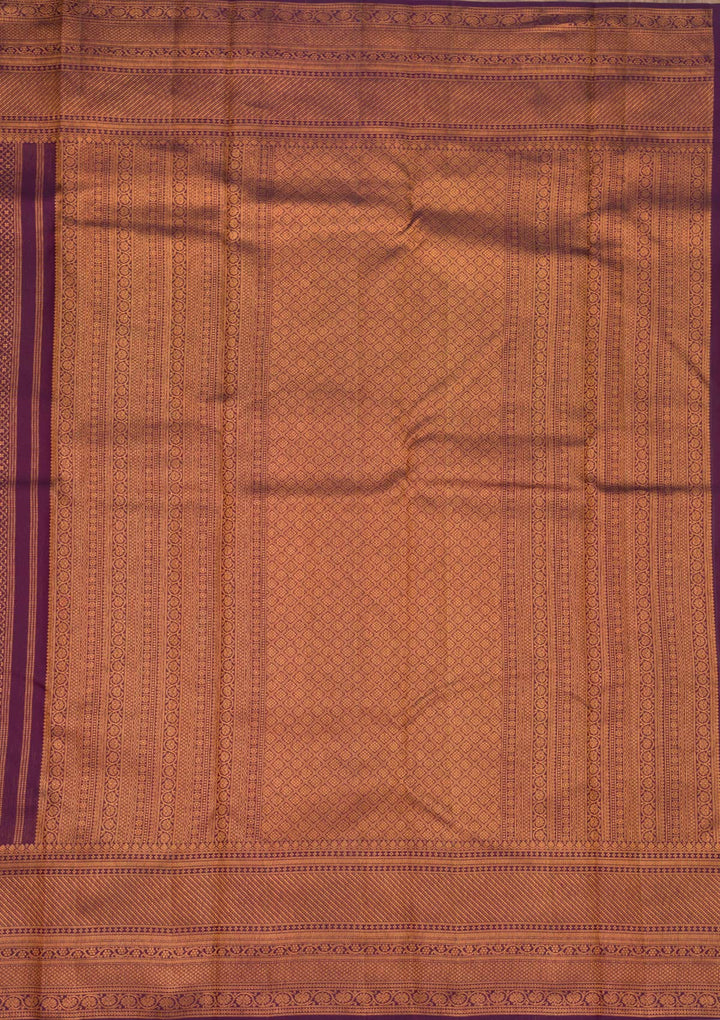 Dark Purple Zariwork Pure Silk Saree