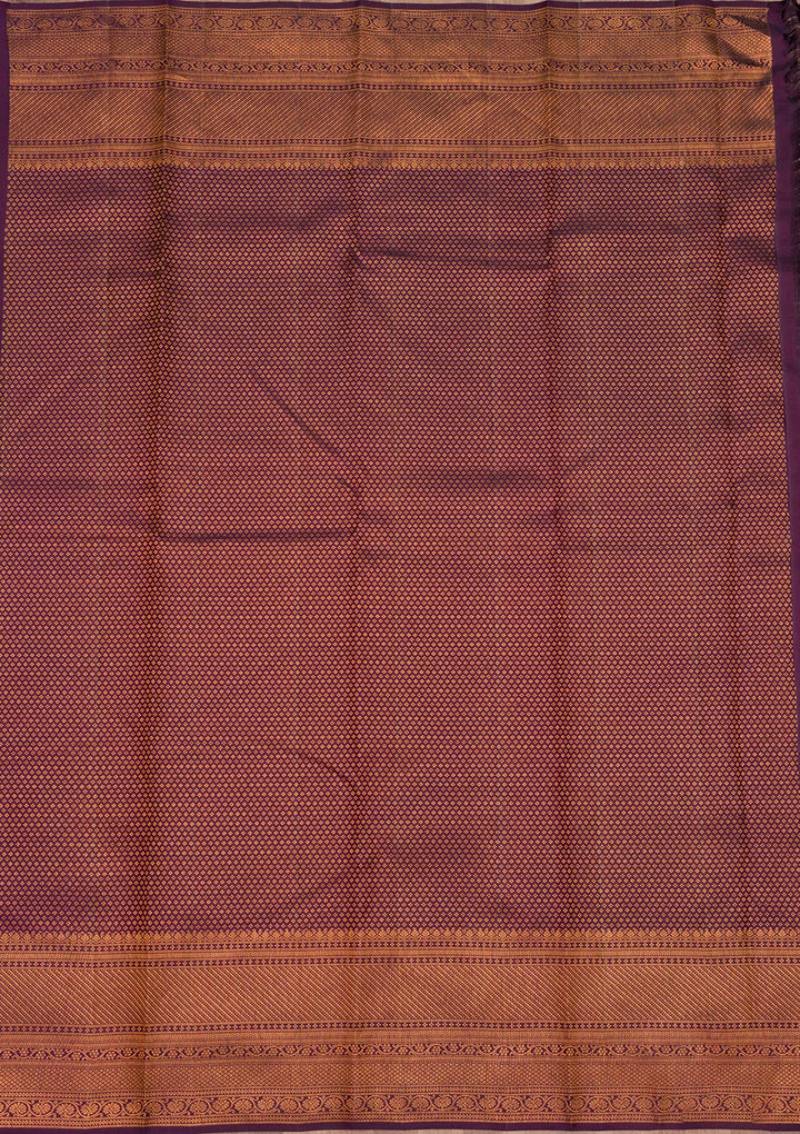 Dark Purple Zariwork Pure Silk Saree