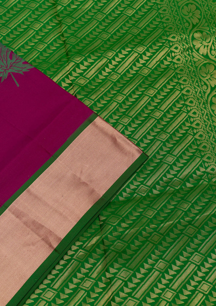 Wine Zariwork Pure Silk Saree